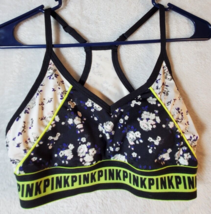 PINK Victoria&#39;s Secret Sports Bra Women Size Small Multi Floral Spaghetti Straps - £5.88 GBP