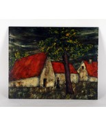 &quot;Le Village&quot; (1969) by J. Marque, Oil Painting on Board, 16x20 - $38,489.32 MXN