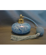 Vintage Blue Swirl Glass Refillable Perfume Atomizer Bottle - £13.50 GBP