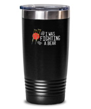 20 oz Tumbler Stainless Steel Insulated Funny I Was Fighting A Bear  - £23.86 GBP