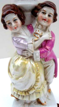 Antique 1895 Victorian Dancers Table Lamp LUSTER WARE Porcelain Made in Germany  - £68.72 GBP