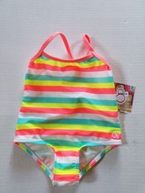 Op  Infant Girls Striped One Piece Swimsuit 6-9 M NWT Stripe - £10.19 GBP