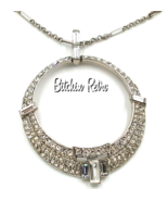 Carolee Rhinestone Necklace with Circular Pendant and Bridal or Holiday ... - £15.68 GBP