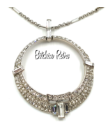 Carolee Rhinestone Necklace with Circular Pendant and Bridal or Holiday ... - $475.17 MXN