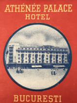 VTG Athenee Palace Hotel Luggage Baggage Label Bucharest Romania 3x4 - $18.53