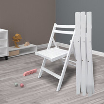 Furniture Slatted Wood Folding Special Event Chair - White, Set of 4 - £109.25 GBP