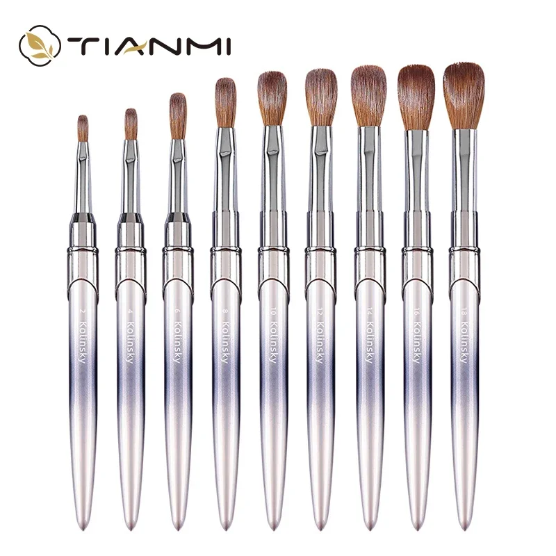 TIANMI Fashion Carving Painting Nail Pens Kolinsky Hair Nail Art Brush UV Gel - £10.28 GBP+