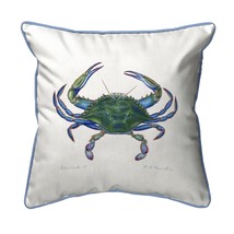 Betsy Drake Blue Crab - Male Large Indoor Outdoor Pillow 18x18 - £36.99 GBP