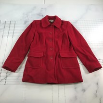Pendleton Wool Coat Womens Petite 6 Red Virgin Wool Lambswool Collared Buttons - £44.03 GBP