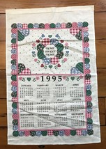 Vintage 1995 Fabric Home Sweet Home Hanging Cotton Fabric Tea Towel Calendar - £23.90 GBP
