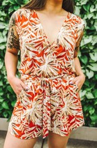 Veronica M donna romper in Rust Palm Print - £33.06 GBP