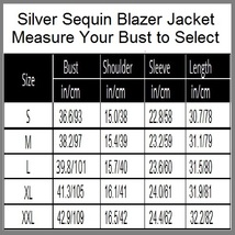 Sparkling Silver Sequined Hip Night Club DJ Blazer Turn Down Collar Coat Jacket image 4
