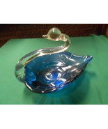 Beautiful  COBALT Art Glass &quot;Peacock&quot; CANDY / NUTS DISH - £12.31 GBP