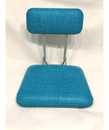 Vintage Stadium Cushion Seat MCM Vinyl Folding Turquoise Padded Chair Bl... - $540.21 MXN