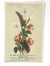 1880&#39;s era Davis Sewing Machine, Watertown, N.Y. floral Trade Card H.W.  McCausi - £10.35 GBP