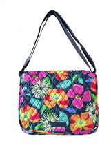 Vera Bradley Messenger Bag in Jazzy Blooms with Orange Interiors - NWT - £39.92 GBP