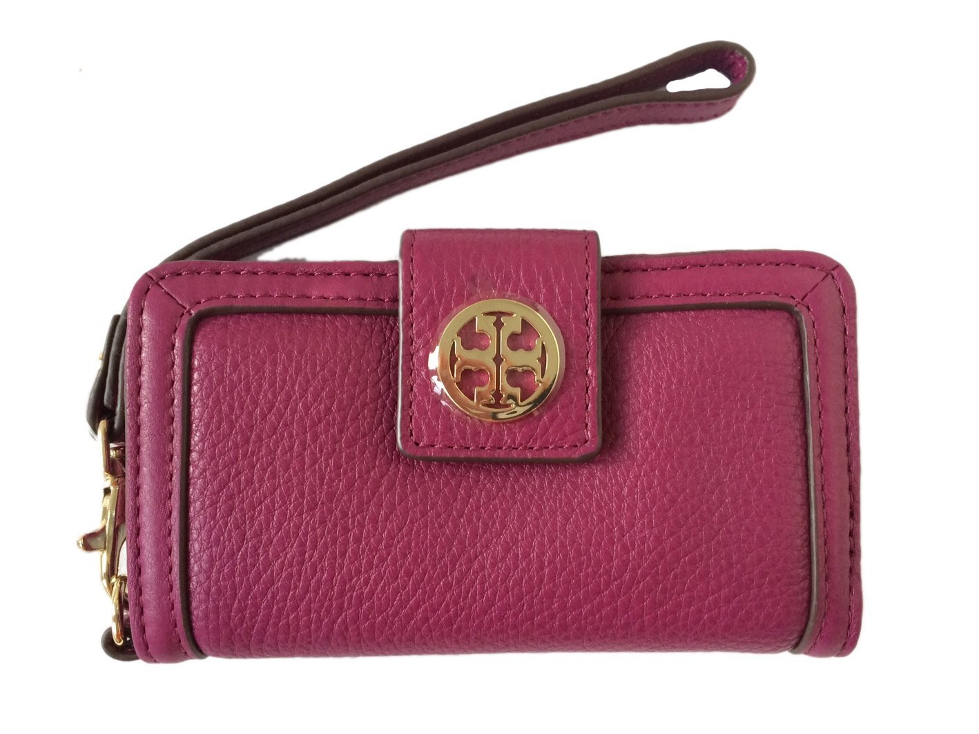 Primary image for Tory Burch Amanda Smart Phone Wallet Wristlet in Fuchsia Leather (FOR iPhone 4)