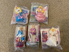 Lot Of 5 Mcdonald&#39;s Happy Meal Toy&#39;s Barbie Figurines From 1991 &amp; 1992 Sealed - £13.34 GBP