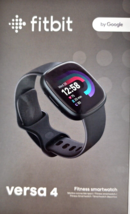 Fitbit Versa 4 Fitness Smartwatch Graphite Aluminum Case &amp; Black Infinity Band - £99.12 GBP