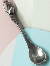 Vintage Georg Jensen Hammered Blossom Sterling Silver Mocha Spoon Denmar... - $150.00