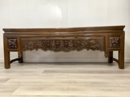 Antique Chinese Temple Altar Table Long Credenza Console Carved Foo Dog Drawers - £2,578.90 GBP