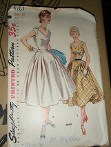 Vintage 1950&#39;s Simplicity 4707 Misses Dress Pattern-Size 13 Bust 31 - $28.41