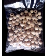100 Unfinished Wood 3/8&quot; 10mm Round Wood Beads Made in USA  #1020 - $10.58 CAD