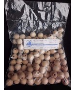 100 Unfinished Wood 9/16&quot; 14mm Round Wood Beads Made in USA (#1040) - $17.23 CAD
