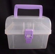 Storage Case Crafts Jewelry Make Up Organizer Small Clear 1 Removable Tray - £6.76 GBP