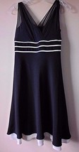 Ann Taylor Black w/Beige Sleeveless Cocktail Dress Size 2 - $24.45