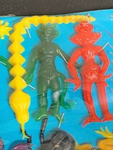 Oily Jigglers Monsters Skeleton Aliens Devil Halloween Bugs Vintage Blue back - £79.62 GBP