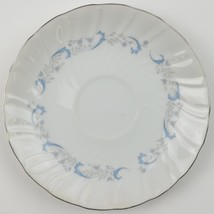 Camelot China Gracious Pattern Flat Cup Saucer Tableware Dinnerware Blue Floral - £2.39 GBP