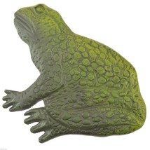 Decorative Sitting Green Frog Stepping Stone Cast Iron Yard Garden Outdo... - $24.18