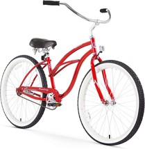 26-Inch, Red With A Black Seat, Firmstrong Urban Lady Single Speed Beach, 15223. - £359.50 GBP