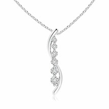 ANGARA 0.73ctw Six Stone Diamond Journey Pendant Necklace in 14K Gold | ... - £1,241.16 GBP