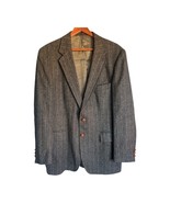 Vintage Levi&#39;s Menswear Tweed Blazer 100% Wool Gray Men 42L Herringbone USA - $39.52