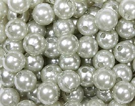 8mm SILVER Acrylic Round Metallic Beads Shiny Spacers Spacer Ball  Plast... - $7.00