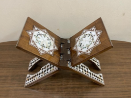 Handmade, Quran Stand, Wooden Book Stand, Islamic Home Decor, Inlaid Shell 13.2&quot; - £147.88 GBP