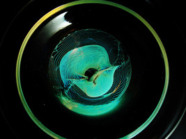 Charles wright Bowl Art glass bowl Mid Century modern Studio Art Glass Jellyfish - £411.96 GBP