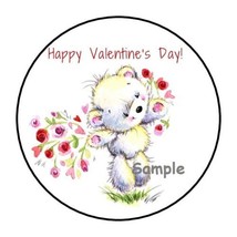 30 Cute Teddy Bear And Flowers Envelope Seals Labels Stickers 1.5&quot; Round - £5.89 GBP