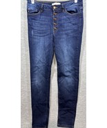 KanCan Womens High-Waisted Skinny Jeans Button Fly Size 11/29 Dark Wash - $17.32