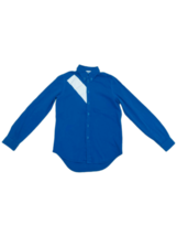 HELMUT LANG Unisex Chemise En Jean Solide Bleue Taille S HLM44494 - $201.56