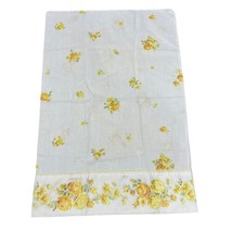 Vintage Victorian JC Penny Yellow Rose Floral Pillowcase Standard Sizing... - £11.02 GBP