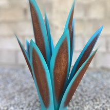 Metal agave Turquoise garden sculpture, Metal Agave outdoor, Mexican Teq... - $220.00