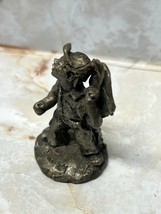 Vintage Pewter Figurine of a Boy Flying a Kite- 1976 P. Robert Drury. - £18.99 GBP