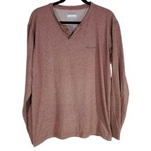 Columbia Shirt Size L Mens Burgundy Long Sleeve V Neck Top - £11.60 GBP