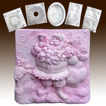 Jolly Jolly Santa  fda- silicone Soap/sugar/fondant/chocolate/Marzipan 2D mold - £25.73 GBP
