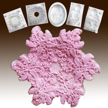 Lace Snowflake fda- silicone Soap/sugar/fondant/chocolate/Marzipan 2D mold - £24.17 GBP