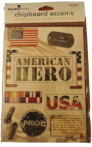 Chipboard Accents Dimensional Embellishments American Hero Military Scra... - $9.99