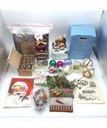 Christmas Lot Vintage New Holiday Decor Ornaments Tinsel Light Covers Cards - £44.21 GBP